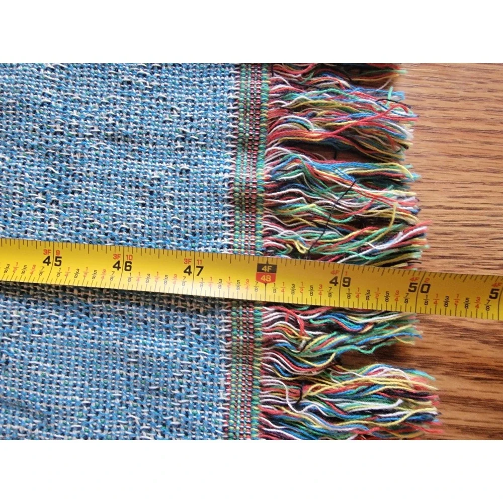 Vintage Disney World Mickey & Minnie Mouse Blanket Tapestry Woven Throw‎ Fringe.